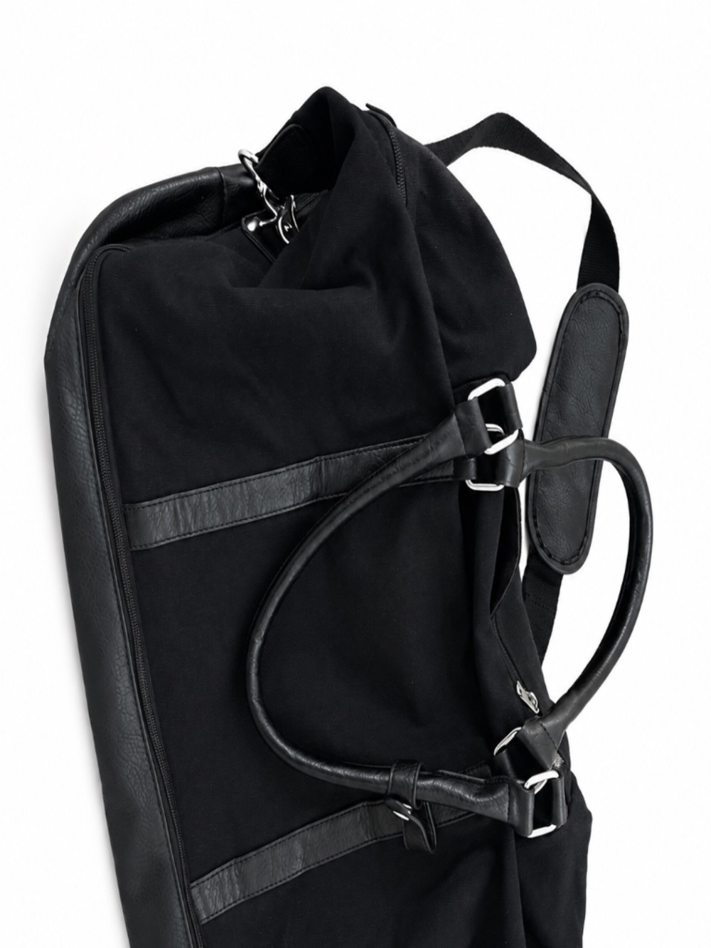 S-ZONE Black Canvas Travel Duffel Bag Weekender Carry-On | Excellent Condition
